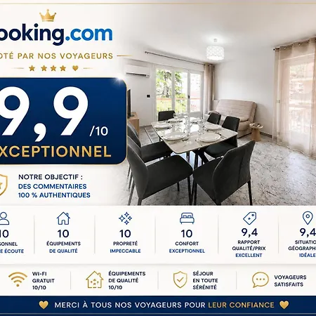 Familial T3 Terrasse, Clim & Parking Gratuit Niza